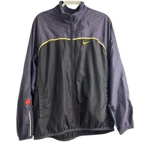 Vintage Nike Windbreaker Jacket Mens M Yellow Y2K 2000s Lightweight Full Zip